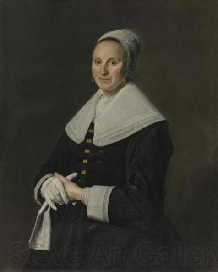 Frans Hals Portrait of woman with gloves.